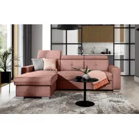 Luxusbetten24 Schlafsofa Designer Sofa Ferila, mit Schlaf- und Klappfunktion rosa