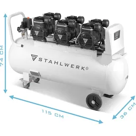 STAHLWERK Kompressor ST-1010 Pro 10 bar, 6,5 PS, 4,8 kW, 630 l/min, 100 l Tank