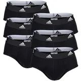 Adidas Herren Slip, 6er Pack - Briefs, Active Flex Cotton, Logo, einfarbig Schwarz S