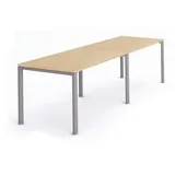 Rocada Mehrfacharbeitstisch Total BxTxH 320x80x73cm Gestell grau Platte Melamin buche