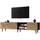 stilvora TV-Lowboard 180x45x33,5 cm Natur/Schwarz Metall/Spanplatte