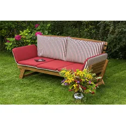 MERXX Gartenliege, Akazienholz, inkl. Auflage - braun
