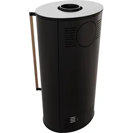 Kratki ERIK Ø150 Stahl Schwarz/Abdeckplatte Holz Jatoba