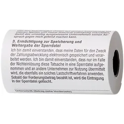 Thermorolle 57 x 30 x 12mm /9m weiß mit SEPA-Lastschrift VE=50 Stück