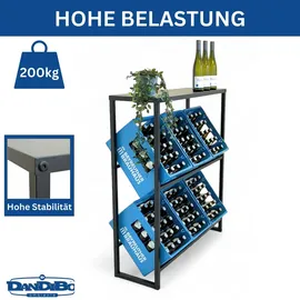 DanDiBo Ambiente Getränkekistenregal 100 x 32 x 108 cm Schwarz