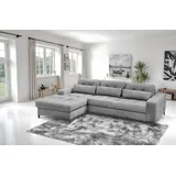 exxpo - sofa fashion Ecksofa Bonito, mit Rücken- und Sitztiefenverstellung, inkl. Bett & Bettkasten, Sitztiefenverstellung,Höhenverstellung grau