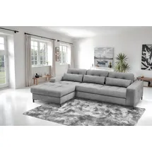 exxpo - sofa fashion Ecksofa Bonito, mit Rücken- und Sitztiefenverstellung, inkl. Bett & Bettkasten, Sitztiefenverstellung,Höhenverstellung grau