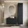 Badplaats Badezimmerschrank, Rimini mit 1 Tür Schwarz Matt - 38 x 33 x 170 cm Badezimmer, Badezimmerschränke, Hochschränke