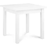 Konsimo Esstisch Esszimmertisch Küchentisch quadratisch "SALUTO", Weiß, Buchenholz/Laminat, Modern, 80-110x76x80 cm - Weiß