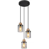 GLOBO Pendelleuchte 3-flg. D 27 cm rauchfarben Glas