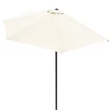 Kingsleeve Sonnenschirm, 270 cm UV Schutz 50+ halbrund Wasserabweisend Leichtgängiges Kurbelsystem Windöffnung für stabilen Stand Stabil Robust Balkonschirm Terrassenschirm Gartenschirm beige