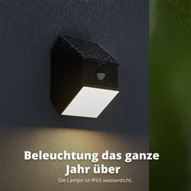 FlinQ Außenleuchte Kunststoff 2er-Pack Solar mit Bewegungsmelder schwarz