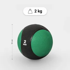 Gorilla Sports Medizinball aus Gummi, 1 - 10 kg Gewichte, mit griffiger Oberfläche, Grün - Slam Ball, Gewichtsball, Trainingsball,