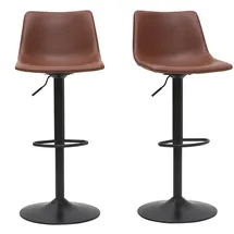 miliboo Barhocker Vintage PU Hellbraun 2er Set NEW ROCK