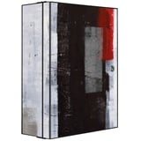 banjado Medizinschrank Stahl Abstrakt Rot (abschließbar, 3 große und 2 kleine Fächer) 35 x 46 x 15cm schwarz