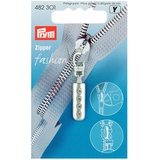 Prym 482301-1 Zipper, Leder, Silber, Strass, silberfarbig, 1 Stück, 28