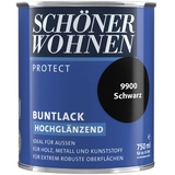 SCHÖNER WOHNEN Buntlack schwarz, Hochglänzend,