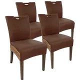 Amago home Rattanstuhl Esszimmer Stühle Set 4 Stück Wintergarten Stühle Bilbao Polsterstühle Prairie Brown