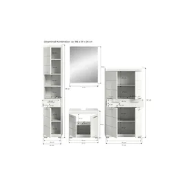 Möbel Kraft Badmöbel-Set Schloonsee 186 x 191 cm Weiß