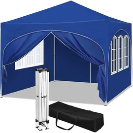 Woltu Faltpavillon 3 x 3 m inkl. 4 Seitenteile Blau