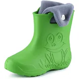 Ladeheid Eva Kinder Jungen Mädchen Gummistiefel Regenschuhe gefüttert Regenstiefel Gummischuhe LA-CA-04 (Grün/Grau, 24/25 EU)