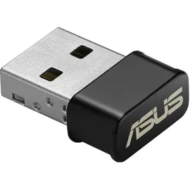 Asus USB-AC53 Nano, Kabellos, USB, WLAN, Wi-Fi 5 (802.11ac), 867 Mbit/s, Schwarz, Edelstahl