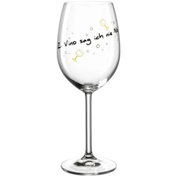 LEONARDO Rotweinglas Weinglas 460 ml ‚Zu Vino sag ich nie No‘ PRESENTE, Glas weiß