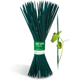 Novatool 1000x Splittstäbe 40 cm x 4 mm I Grün I Pflanzstäbe Rankhilfe Bambus Vielseitig Einsetzbar