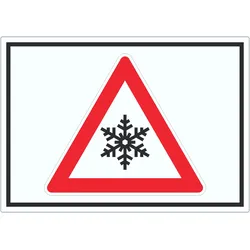 Achtung Frost Schnee Eis Symbol Aufkleber A5 (148x210mm)