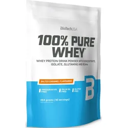 BioTechUSA 100% Pure Whey Molkenprotein kleine Packung Geschmack Salted Caramel 454 g