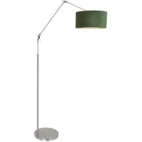 Steinhauer Gelenkleuchte Stehleuchte Wohnzimmerlampe verstellbar Stahl Textil grün E27