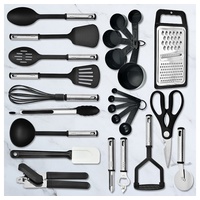 esieby Kochbesteck-Set Küchenutensilien Set, Küchenhelfer, Küchengerät, Kochgeschirr, 25-tlg schwarz
