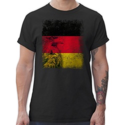 Shirtracer T-Shirt Deutschland WM Adler Flagge – Fussball EM 2024 – Herren Premium T-Shirt deutschland tshirt fußball – schwarz adler – wm shirt – em fussball schwarz 4XL