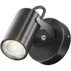 Maytoni Moderne Wandleuchte Außen, Wandlampe, Fassadenbeleuchtung, 1-flammig, Schwarz, Zylinder, verstellbare Richtung, Aluminium