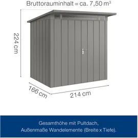 Hörmann Juno Gerätehaus 2,14 x 1,66 m Grau