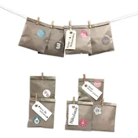 Frau WUNDERVoll® DIY Adventskalender zum Befüllen Bescherung, Papiertueten flach