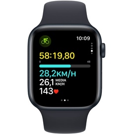 Apple Watch SE GPS + Cellular 44 mm Aluminiumgehäuse mitternacht, Sportarmband mitternacht M/L