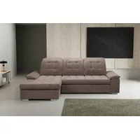 WERK2 Ecksofa Carmen, Sofa, Eckcouch mit Schlaffunktion, Bettkasten und Sitztiefenverstellung, braun