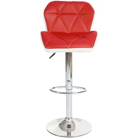 Mendler 2er-Set Barhocker höhenverstellbar Kunstleder  ~  rot