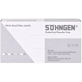 Söhngen Schutzhandschuhe Nitril, groß, puderfrei VE=100 Stück