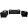 vidaXL Sofa Kunstleder 3-Sitzer + 2-Sitzer + Sessel Schwarz