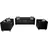 vidaXL Sofa Kunstleder 3-Sitzer + 2-Sitzer + Sessel Schwarz