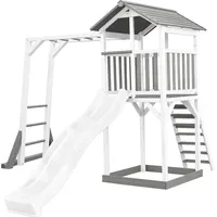 Axi Beach Tower Spielturm mit Klettergerüst - Weiße Rutsche