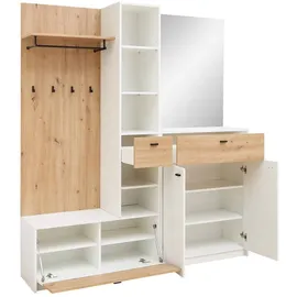 Garderobe Venlo 173 x 195 x 38 cm Weiß, Eiche