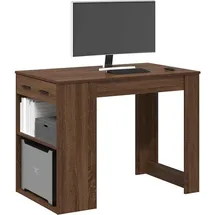 vidaXL Schreibtisch mit Schubladen und Ablage Braun Eichen-Optik