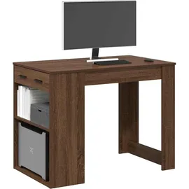vidaXL Schreibtisch mit Schubladen und Ablage Braun Eichen-Optik