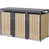 ML-Design Mülltonnenbox 200 x 80 x 116,3 cm bronze