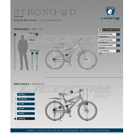 licorne bike gmbh Strong 2D Premium 26 Zoll RH 54 cm Unisex schwarz/blau/lime