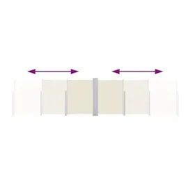 vidaXL Ausziehbare Seitenmarkise 1,4 x 10 m creme