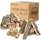 VBChome Brennholz Menge 10 kg Eiche Holz Holzscheite 30cm Getrocknetes Holz Kaminholz Lagerfeuer und Ofen Kaminöfen Grill Feuerholz Auswahl 10-500 kg Natürlich Holz Sofort Einsatzbereit